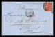 35656 N°32 Victoria 4p Red London St Etienne France 1868 Cachet 47 Lettre Cover Grande Bretagne England - Lettres & Documents