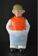 PERSONNAGE TETE A BASCULE EN PORCELAINE PEINTE SANS MARQUE NI CACHET TABLIER BONNET EPICIER MEUNIER BOUCHER - Altri & Non Classificati