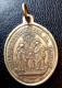 Pendentif Médaille Religieuse Bronze Argenté Allemagne Fin XIXe "St Joseph - Chapelle De Ste Rosalie / Sainte Famille" - Religión & Esoterismo