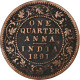 Inde Britannique, Victoria, 1/4 Anna, 1891, Calcutta, Cuivre, TB, KM:486 - Colonie