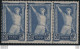 France - YT 186 - 8ème Olympiade Paris 1924 - Athlète - 50 Fr - Bloc De 3 Timbres - Neufs