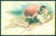 Artist Signed Crotta Lady Bathing Beauty Sea Serie 4 Postcard VK9299 - Autres & Non Classés