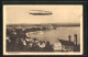 AK Friedrichshafen I. B., Zeppelinfahrt über Die Stadt  - Zeppeline