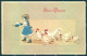 Greetings Easter Egg Child Girl Hen Relief Erika 3923 Postcard TW1869 - Otros & Sin Clasificación