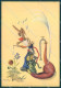 Artist Signed Klapah Humanized Dressed Cat Rabbit Serie 038 FG Postcard TW2021 - Otros & Sin Clasificación