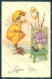 Greetings Easter Humanized Chick WSSB 8416 CORNER CREASE Postcard TW1821 - Otros & Sin Clasificación