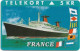 Denmark - KTAS - Ships (Green) - France - TDKP127 - 01.1995, 1.500ex, 5kr, Used - Denemarken