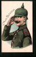 Künstler-AK Soldat In Uniform Mit Pickelhaube, 21. Regiment, Mein Bataillon  - Regimientos