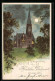 Mondschein-Lithographie Berlin-Tiergarten, Kaiser-Friedrich-Gedächtnis-Kirche  - Tiergarten