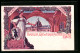 Lithographie Basel, Basler Gewerbe-Ausstellung 1901, Haupthalle, Helvetia Mit Wappenschild  - Expositions
