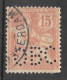 722	N°	125	Perforé	-	OBC 7	-	OROSOI BACK   UNION F. PERSANNE - Used Stamps