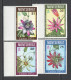 B1096 Montserrat Art Easter 1973 Flowers Orchids Back Side Text #287-90 1Set Mnh - Orchideen