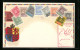 AK British Guyana, Briefmarken, Wappen Und Landkarte  - Stamps (pictures)