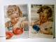 Nostalgie / Vintage. Mädchenportraits. Set 2 X Alte Ansichtskarte / Fotokarte Farbig, Ungel. Ca 50 - 60ger Ja - Ohne Zuordnung