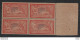 France - YT 119 - Bloc De 4 Timbres Type Merson 40 C Rouge Et Bleu - 1900-27 Merson