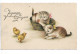 Illustrateur AMAG N 1979  Deux Chatons Enrubannes Et Deux Poussins N0172 - 1900-1949