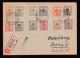 DDGG 030  -- Enveloppe Recommandée Série Complète Dev 12 Valeurs FINSTERWALDE 1946 Vers LEIPZIG (Arrivée) - Storia Postale