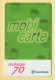 Mobicarte : Recharge 70 (Chiffres Roses) Sans Logo FT Au Verso :12/2002 : France Télécom (voir Cadre Et Numérotation) - Mobicartes (recharges)
