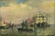 Ansichtskarte  Gemälde, Segelschiffe Vor Der Stadt 1912  - Pittura & Quadri