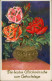 Ansichtskarte  Gold-Rosen - Glückwunsch/Grußkarten: Geburtstag 1914 Goldrand - Compleanni