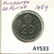 20 FORINT 1989 SIEBENBÜRGEN HUNGARY Münze #AY533.D.A - Hungary