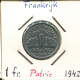 1 FRANC 1942 (Heavy Type) FRANKREICH FRANCE Französisch Münze #AM282.D.A - 1 Franc