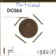 1 PFENNIG 1980 F WEST & UNIFIED GERMANY Coin #DC064.U.A - 1 Pfennig