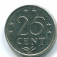 25 CENTS 1971 NETHERLANDS ANTILLES Nickel Colonial Coin #S11486.U.A - Niederländische Antillen