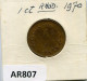 1 CENT 1970 RHODESIEN RHODESIA Münze #AR807.D.A - Rhodésie