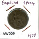 HALF PENNY 1908 UK GROßBRITANNIEN GREAT BRITAIN Münze #AW009.D.A - C. 1/2 Penny
