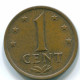 1 CENT 1974 ANTILLES NÉERLANDAISES Bronze Colonial Pièce #S10672.F.A - Niederländische Antillen
