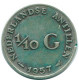 1/10 GULDEN 1957 ANTILLES NÉERLANDAISES ARGENT Colonial Pièce #NL12178.3.F.A - Antilles Néerlandaises