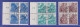 DDR 1953  5-Jahresplan Mi.-Nr. 362-79 (ohne 371) 17 Werte VIERERBLOCKS Echt O - Used Stamps