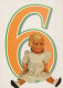 FELIZ CUMPLEAÑOS 6 Año De Edad CHICA NIÑOS Vintage Tarjeta Postal CPSM #PBT815.ES - Birthday