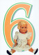 FELIZ CUMPLEAÑOS 6 Año De Edad CHICA NIÑOS Vintage Tarjeta Postal CPSM #PBT815.ES - Birthday