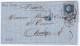 ESPAGNE / ESPAÑA - 1862 Ed.59F 12cu Azul FALSO POSTAL Sobre Carta De Barcelona A Francia (c. 260€) - Cartas & Documentos