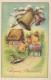 PÂQUES POULET ŒUF Vintage Carte Postale CPA #PKE125.FR - Pasqua