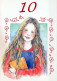 JOYEUX ANNIVERSAIRE 10 Ans FILLE ENFANTS Vintage Postal CPSM #PBT756.FR - Birthday