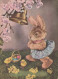 OSTERN KANINCHEN EI Vintage Ansichtskarte Postkarte CPSM #PBO369.DE - Easter