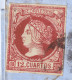 ESPAGNE / ESPAÑA - 1860 Ed.53F 12cu Rojo FALSO POSTAL Sobre Carta (1862) De Barcelona A Francia (c.255€) - Cartas & Documentos