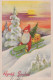 WEIHNACHTSMANN SANTA CLAUS WEIHNACHTSFERIEN Vintage Postkarte CPSMPF #PAJ408.DE - Santa Claus