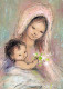 Vergine Maria Madonna Gesù Bambino Natale Religione Vintage Cartolina CPSM #PBP942.IT - Maagd Maria En Madonnas