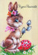 PASQUA CONIGLIO UOVO Vintage Cartolina CPSM #PBO432.IT - Easter