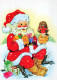 BABBO NATALE Buon Anno Natale Vintage Cartolina CPSM #PBL380.IT - Santa Claus