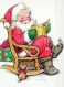 BABBO NATALE Buon Anno Natale Vintage Cartolina CPSM #PBL319.IT - Santa Claus