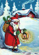 BABBO NATALE Buon Anno Natale Vintage Cartolina CPSM #PBL257.IT - Santa Claus