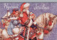 BABBO NATALE Buon Anno Natale Vintage Cartolina CPSM #PBL123.IT - Santa Claus