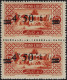 Grand Liban 1926 Y&T 77ca, Surcharge Incomplète Tenant à Normal, Paires Horizontale & Verticale. Couleurs Différentes - Ongebruikt