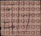 ESPAGNE / ESPAÑA - 1862 Ed.58F 4c FALSO POSTAL (Tipo 4) - Bloque De 48 Cancellados Con Rayas De Tinta Negra (c.1920€) - Usati