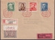 1943 Pro Juventute Exprès-R-Brief ° Mi:CH 412-415 Zum:CH J101-104,+258, Stempel: 100 Jahre Schw. Postmarken, Zürich - Brieven En Documenten